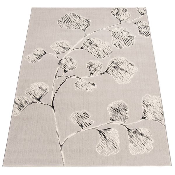 ECARPET Prima 4-ft x 5.5-ft Ivory Rectangular Area rug