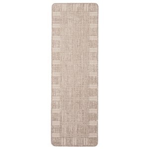 ECARPET Solea 2-ft x 6.5-ft Taupe Rectangular Runner