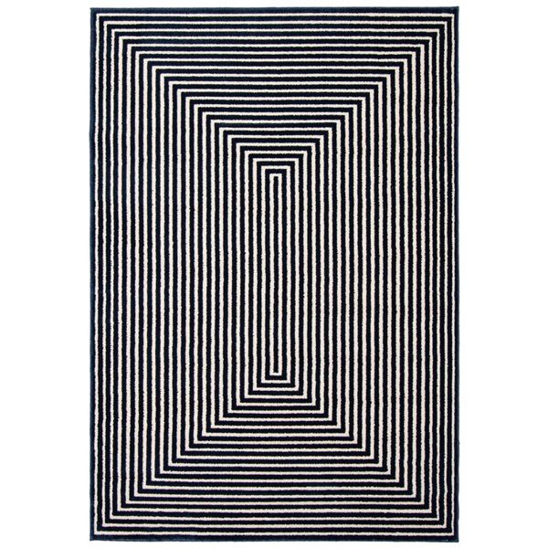 ECARPET Trona 4-ft x 5.5-ft Blue Rectangular Area rug