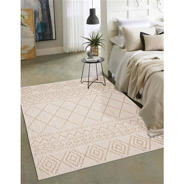 Tapis Nolita par ECARPET rectangulaire taupe de 6,25 pi x 9,25 pi