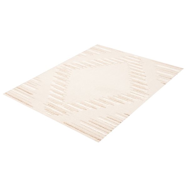 ECARPET Santee 5-ft x 7-ft Beige Rectangular Area rug