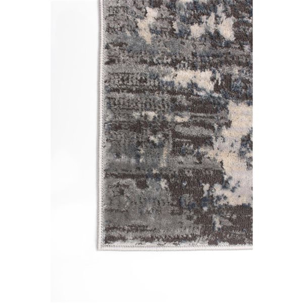 ECARPET Oregon Abstract 5.25-ft x 7.25-ft Cream and Grey Rectangular Area rug