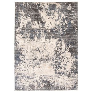 Tapis Oregon Abstract par ECARPET rectangulaire crème et gris de 5,25 pi x 7,25 pi