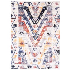 ECARPET Morocco Quashqai 8-ft x 10-ft White Rectangular Area rug