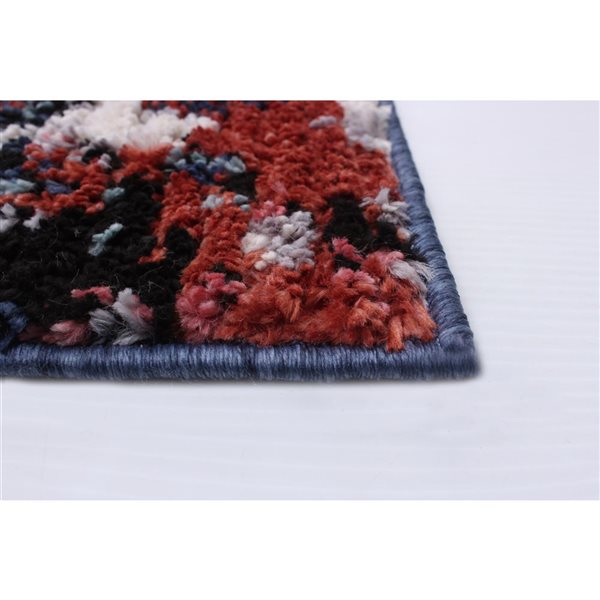 Tapis Morocco Vintage par ECARPET rectangulaire bleu de 8 pi x 10 pi