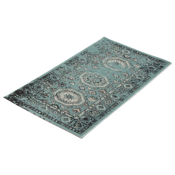 ECARPET Venize 2.75-ft x 5-ft Green Rectangular Area rug