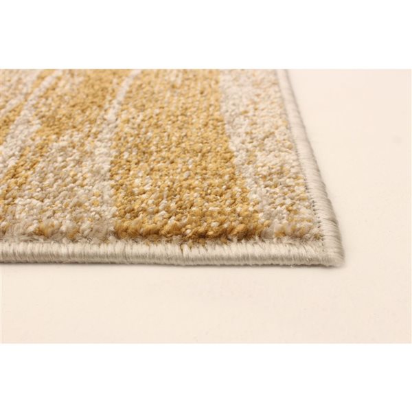 ECARPET Neela 6.5-ft x 9.5-ft Ivory and Gold Rectangular Area rug