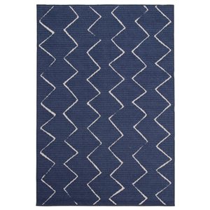 ECARPET Raya 5.25-ft x 7.5-ft Blue Rectangular Area rug