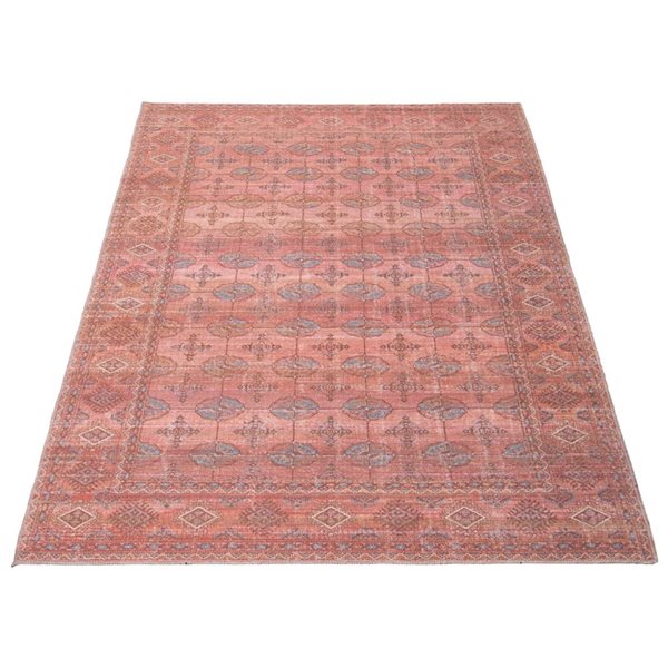 Tapis Turkoman par ECARPET rectangulaire rouge de 7,75 pi x 10 pi