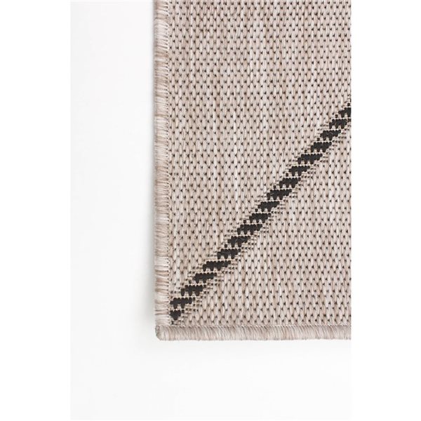 Tapis Sisal Abstract par ECARPET rectangulaire argent et noir de 5,25 pi x 7,5 pi