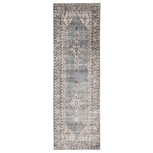 ECARPET Oregon Bijar 2.5-ft x 8-ft Dark Beige and Grey Rectangular Runner