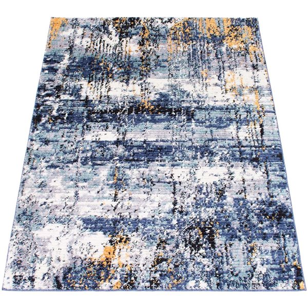 ECARPET Morocco Marble 8-ft x 10-ft Blue Rectangular Area rug