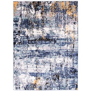 ECARPET Morocco Marble 8-ft x 10-ft Blue Rectangular Area rug