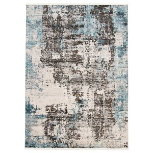 ECARPET Sparrow 4-ft x 6-ft Blue Rectangular Area rug