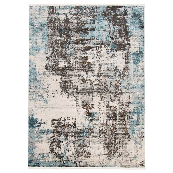 Tapis Sparrow par ECARPET rectangulaire bleu de 4 pi x 6 pi