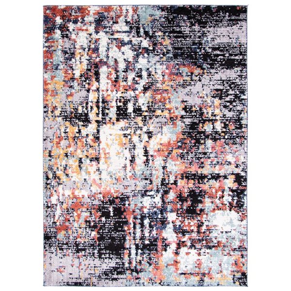 Tapis Morocco Vintage par ECARPET rectangulaire gris de 6,5 pi x 9,5 pi