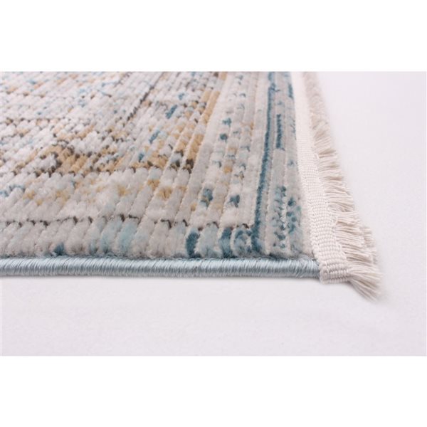 ECARPET Rhapsody 4-ft x 6-ft Taupe and Blue Rectangular Area rug