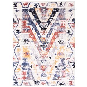 ECARPET Morocco Quashqai 5.25-ft x 7.25-ft White Rectangular Area rug