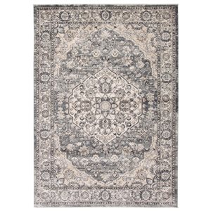 ECARPET Oregon Tabriz 5.25-ft x 7.25-ft Grey and Cream Rectangular Area rug