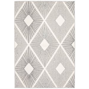 ECARPET Ophelia 6.5-ft x 9.5-ft Ivory Rectangular Area rug