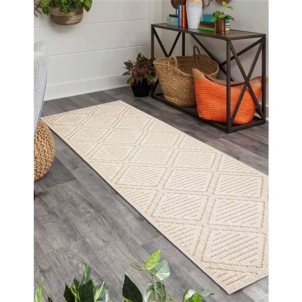 Tapis de passage Tosca par ECARPET rectangulaire taupe de 2,5 pi x 12 pi