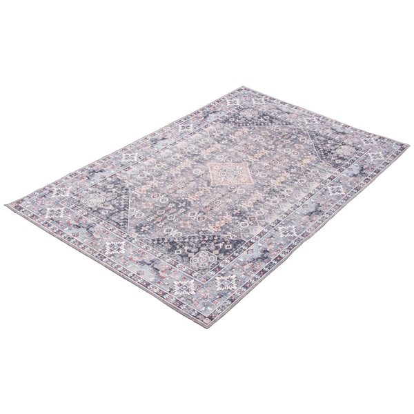 ECARPET Senneh 5-ft x 8-ft Grey Rectangular Area rug