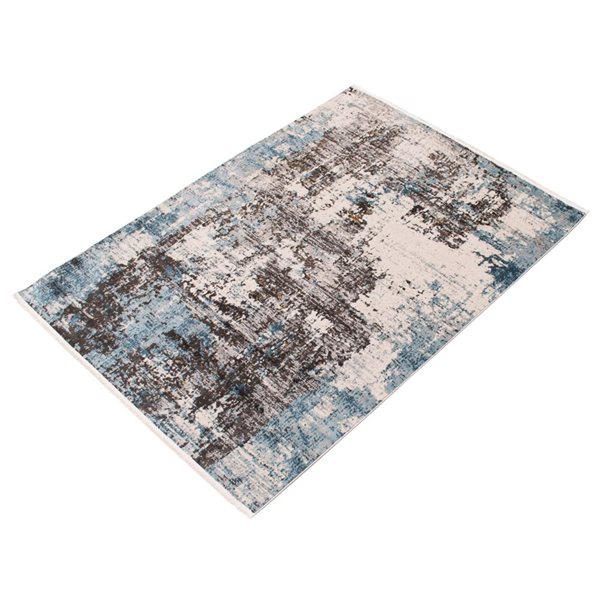 Tapis Sparrow par ECARPET rectangulaire bleu de 6,5 pi x 9,5 pi