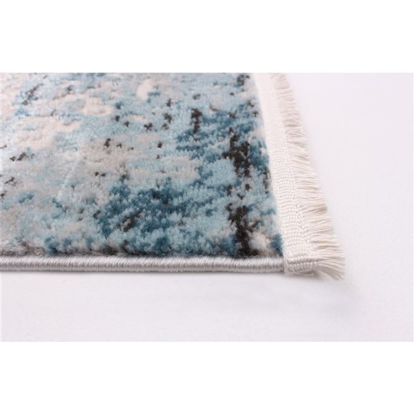 Tapis Sparrow par ECARPET rectangulaire bleu de 6,5 pi x 9,5 pi