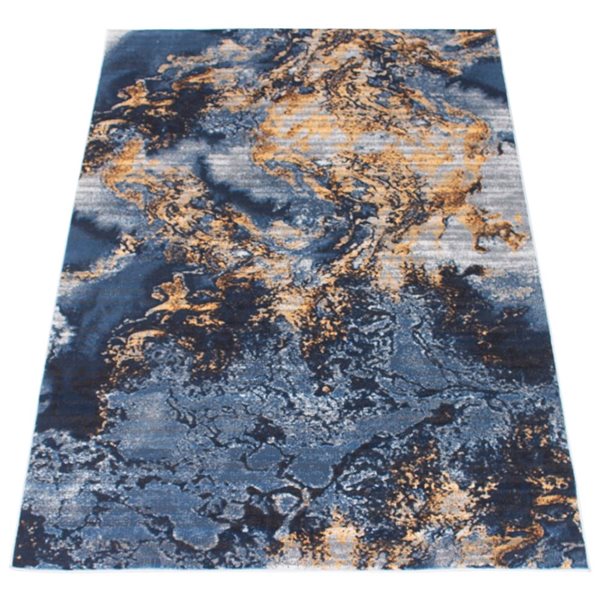 ECARPET Sky Marble 5.25-ft x 7.25-ft Blue Rectangular Area rug