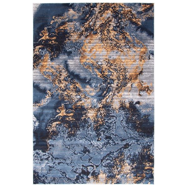 Tapis Sky Marble par ECARPET rectangulaire bleu de 5,25 pi x 7,25 pi