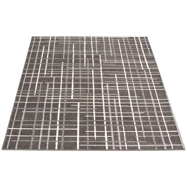 Tapis Tessa par ECARPET rectangulaire anthracite de 8 pi x 10 pi