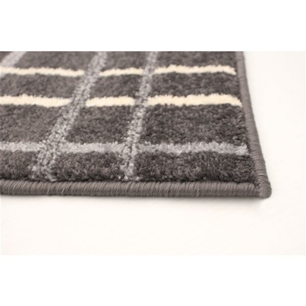 Tapis Tessa par ECARPET rectangulaire anthracite de 8 pi x 10 pi