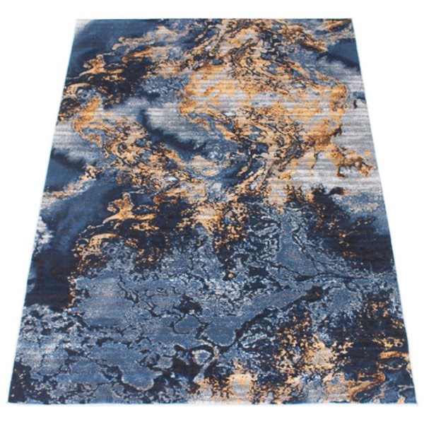 Tapis Sky Marble par ECARPET rectangulaire bleu de 8 pi x 10 pi