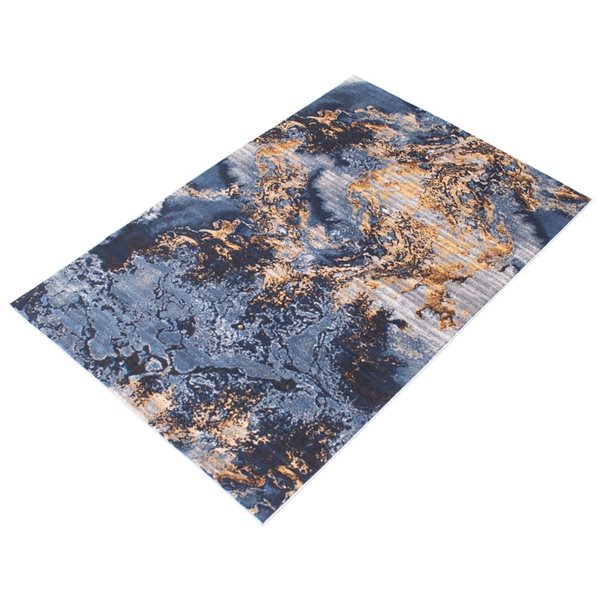 Tapis Sky Marble par ECARPET rectangulaire bleu de 8 pi x 10 pi