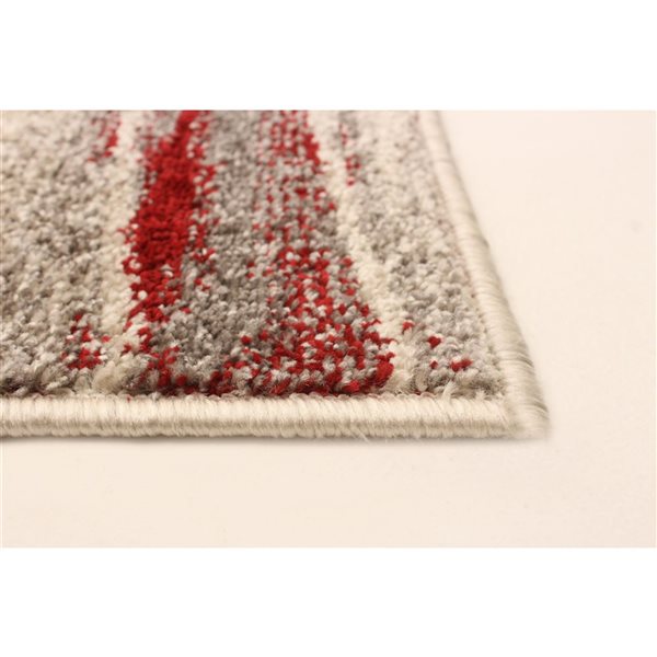 ECARPET Neela 4-ft x 5.5-ft Ivory and Red Rectangular Area rug