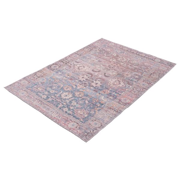 Tapis Sultan par ECARPET rectangulaire gris et bleu de 7,75 pi x 10 pi