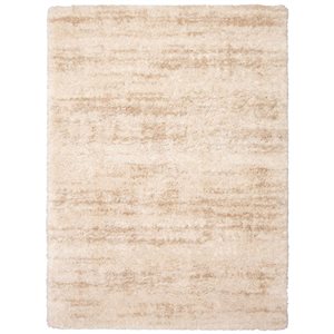 ECARPET Sia 4-ft x 5.5-ft Cream Rectangular Area rug