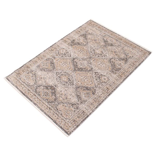 Tapis Rhapsody par ECARPET rectangulaire taupe de 5,25 pi x 7,25 pi