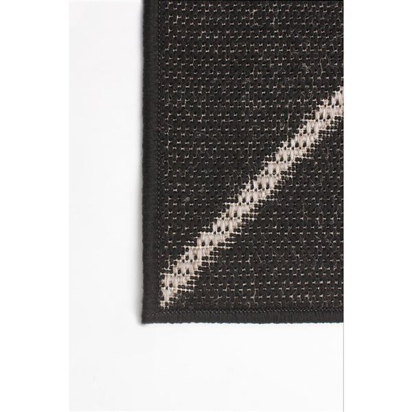 ECARPET Sisal Abstract 8-ft x 10-ft Black and Silver Rectangular Area rug