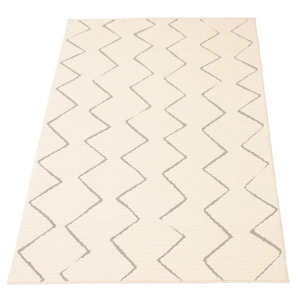 ECARPET Raya 4-ft x 5.5-ft Ivory Rectangular Area rug