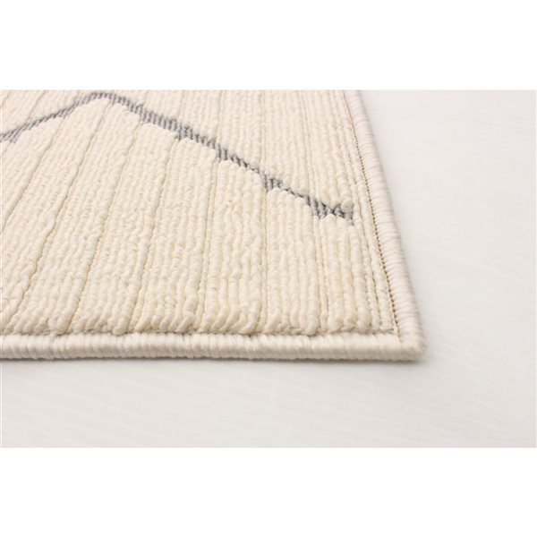 ECARPET Raya 4-ft x 5.5-ft Ivory Rectangular Area rug