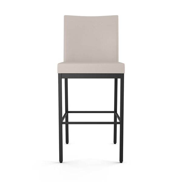 Tabouret de comptoir Amisco Industries Perry Plus 26 po en similicuir crème/métal noir