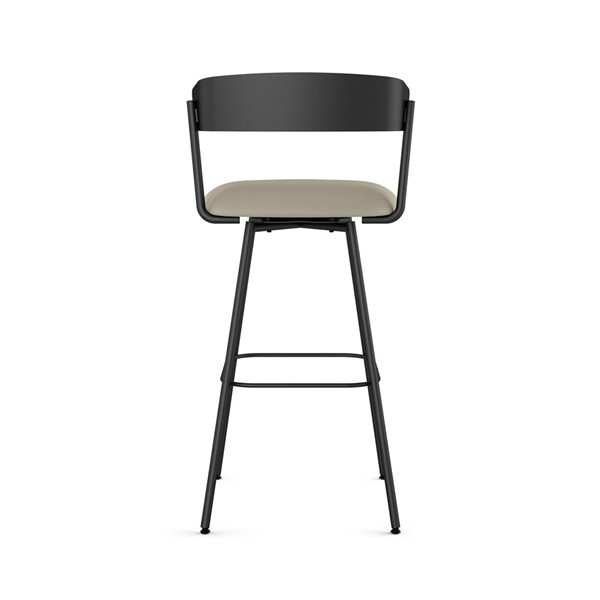 Amisco Industries Ludwig 26-in Swivel Counter Stool - Greige Faux Leather/Black Metal
