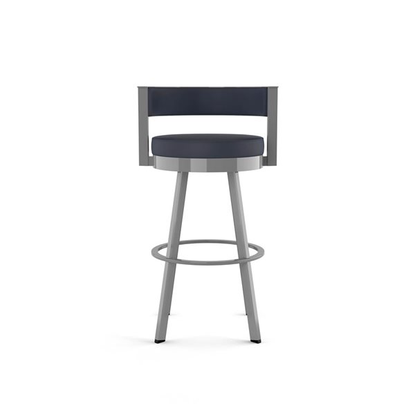 Tabouret comptoir pivotant Amisco Industries Browser 26 po en similicuir bleu foncé/métal gris