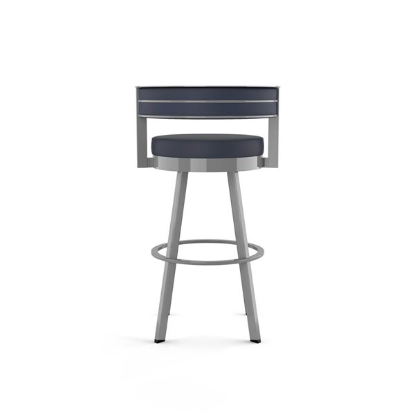 Tabouret comptoir pivotant Amisco Industries Browser 26 po en similicuir bleu foncé/métal gris