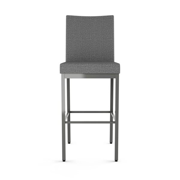 Tabouret de bar Amisco Industries Perry 30 po en tissu gris/métal gris brillant