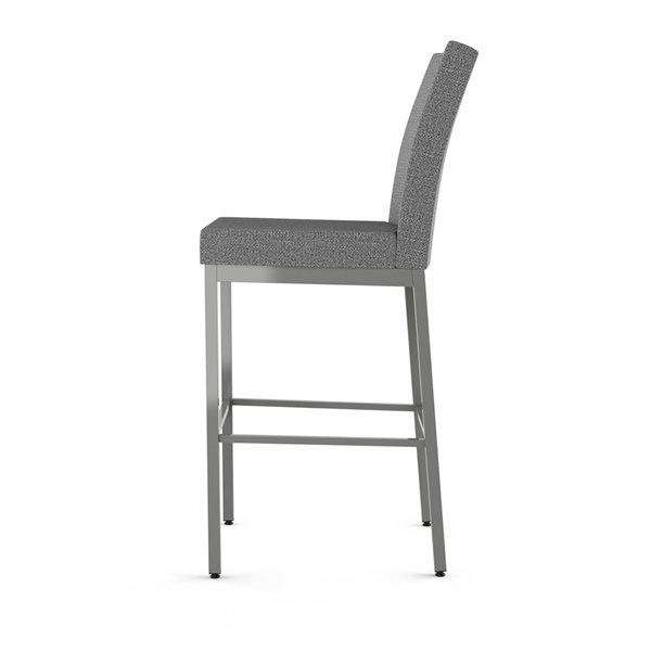 Tabouret de bar Amisco Industries Perry 30 po en tissu gris/métal gris brillant