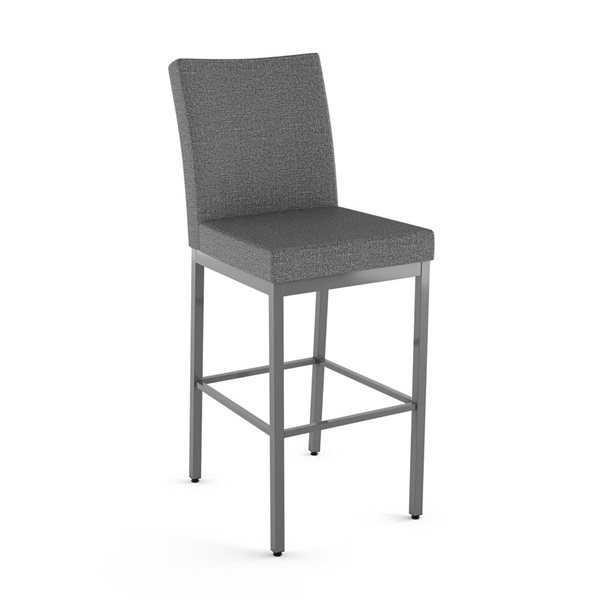 Tabouret de bar Amisco Industries Perry 30 po en tissu gris/métal gris brillant