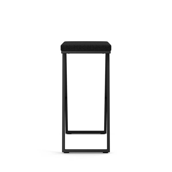 Amisco Industries Axis 30-in Bar Stool - Black PVC/Black Metal