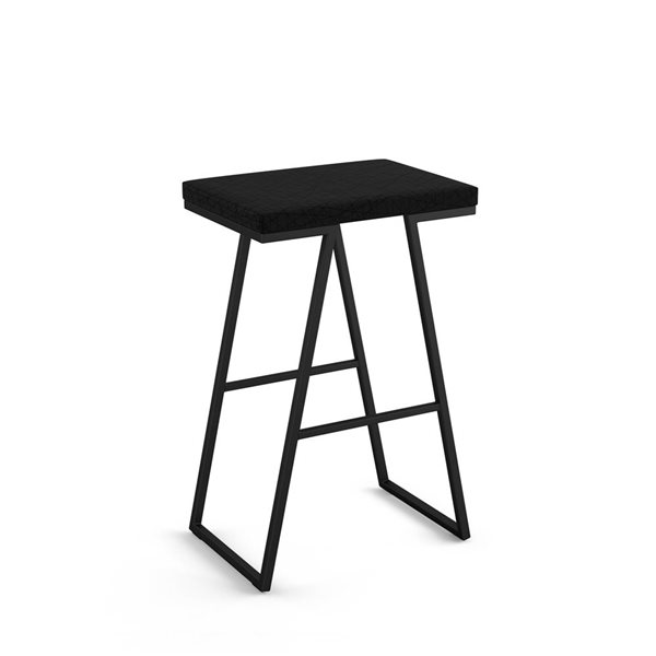Amisco Industries Axis 30-in Bar Stool - Black PVC/Black Metal